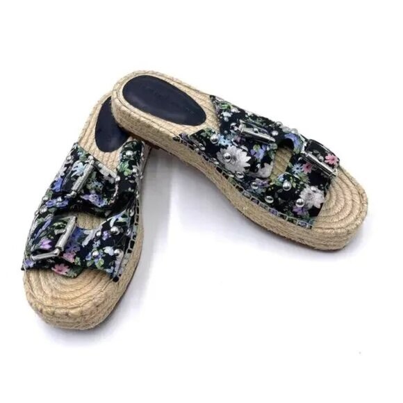 Rebecca Minkoff Jodi Espadrille Sandals Size 7 Floral Bohemian Summer Slides - Picture 6 of 8